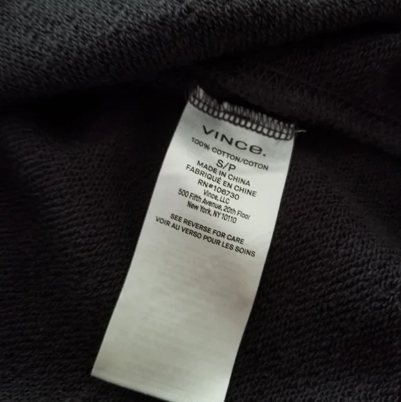 VINCE Drawcord Drop Shoulder Round Neck Boxy Top Blue Size S Small - Picture 7 of 8